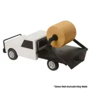 Little Buster Toys Flatbed Hay Truck White Bale Bed Pickup w/ Red Cattle Trailer