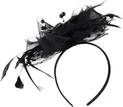 [AUTSUPPL] 1pc Headdress for Party Hair Bands Chests for Hairpins Wedding Bridesmaid Headband Hair Gems Party Headwear Bridal Lilac Blush Veils for Brides Vintage Elegant Hair Head Band Black