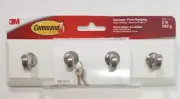 Command Decorative Key Rail 8" White/Silver 4 Hooks