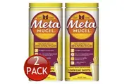2 x METAMUCIL FIBRE SUPPLEMENT LEMON LIME SMOOTH PSYLLIUM POWDER 72 DOSES 425g
