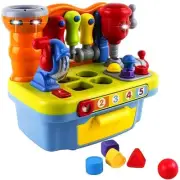Musical Workbench Toy for Year Old Boys, Baby Pretend Play Tool Set, Infant S...