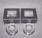 Oleg Cassini Crystal NEO OCTAGON Votives NIB Set of 2