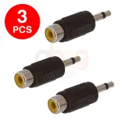 3 PCS 3.5mm Mono Male Plug to RCA Female Jack Adapter Audio Connector Converter