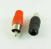 10 Black Red Solder Type RCA Phono Male Plug Audio Video Cable Adapter Connector