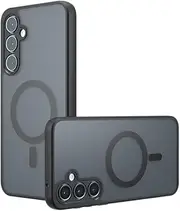 Compatible with Samsung Galaxy A35 5G Case Cover,Compatible with Samsung Galaxy A35 5G Translucent Matte Back Shockproof Magnetic Case Black
