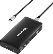 USB C Laptop Docking Station Dual Monitor, 15 in 1 Dock Multiport Adapter with 4K Triple Display Compatible for MacBook/Dell/HP/Lenovo (2 HDMI, DP, VGA, USB Ports, RJ45, SD/TF, Mic/Audio, PD) Black