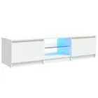 Tv Cabinet With Led Lights White 140X40x35.5 Cm glass TV Stands & Entertainment