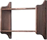 Book Shelf Rustic Brown Wood Wall Mounted Floating Bookshelf Display Shelving Unit Storage & Decor for Bathroom, Office, Living Room, Bedroom, Laundry, Kitchen Bookshelves
