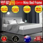 Artiss Double Full Size Gas Lift Bed Frame Mattress Base w/ Storage Fabric Grey.
