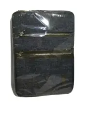 Domiso TabletSleeve Canvas Notebook Tablet Pouch, Blue Canvas, Pockets