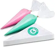 KTOB 100% Compostable Piping bags - 12 Inch 100 Anti Burst Disposable Pastry Bags, Eco Friendly Icing Bags for Cake and Cookie Decoration