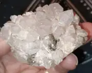 Pretty Clear Quartz Cluster With Silver Mica Healing Crystal Mineral Rough