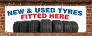 TYRE FITTERS WATERPROOF PVC BANNERS SIGN FOR GARAGE AND WORKSHOP WITH EYELETS