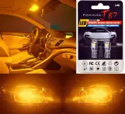 LED 3030 Light Orange Amber 168 Two Bulbs License Plate Tag Upgrade Fit JDM