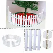 MUSISALY Christmas Tree Fence and Garden Border Edging - Home Decorations, Xmas Tabletop Tree Cage, Plants Decor, Picket Fence White