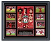 LIVERPOOL FC 2023/24 MOHAMED SALAH VAN DIJK SIGNED PHOTO FRAMED LE MEMORABILIA