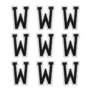 Letters W Patches Black Iron-On Letters Patch for Clothing Repair 9 Pcs