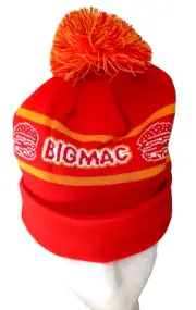 McDonalds Restaurant Big Mac Hamburger Winter Knit Beanie Hat New OSFM