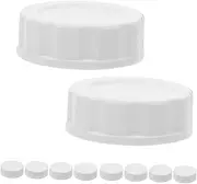 KICHOUSE 10-Pack Leakproof Jar Storage Caps Wide Mouth Lids for Food Storage Lids Silicone Rings for Milk Bottles
