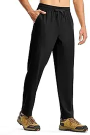 [TBMPOY] Mens Hiking Pants Lightweight Quick Dry 3 Pockets Travel Fishing Water-Resistant Athletic Workout Sweatpants