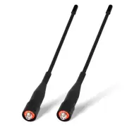 2x VHF/UHF Dual Band SMA-F Flexible Ham Radio Antenna for Baofeng Walkie