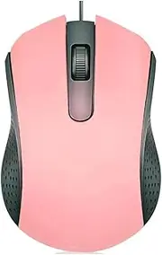 Ergonomic USB Wired Computer Mouse for Right or Left Hand, Durable Clicks for PC, Laptop, Desktop, Chromebook, Notebook, Mac (Pink)