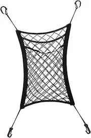 FUNOMOCYA Car Seat Organizer Bag Stretchy Mesh Netting Storage Net for Front Seats Elastic Dog Car Barrier Easy Install Pet Barrier Mesh Netting