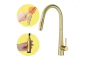 Smart Touch Sensor Pull out Kitchen Tap Zirc Gold Swivel Gooseneck Spout Round Laundry Kitchen Sink Faucets WELS ACA