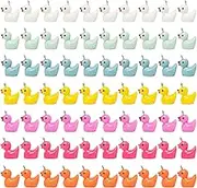 70 PCS Duck Charms for Jewelry Making, Mini Resin Duck DIY Duck Pendants with Screw Eye Pin, Duck Beads for Bracelets for Bracelet Necklace Earrings Keychain Crafts