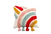 Tuft Tassels Rainbow Cushion