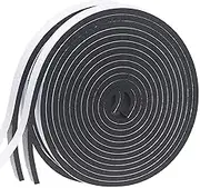Foam Insulation Tape Self Adhesive, 1.2cm x 0.6cm x 5m Weather Stripping for Doors and Window, Air Conditioning Seal Strip, Sound Proof Door Seal, Cooling, Black (1/2INx1/4INx16.5FT, 2 Roll)