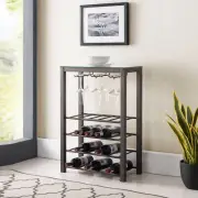 Kings Brand Furniture – Calhan Wine Rack Storage Table With Glass Holder