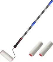 4 Ft Stainless Steel Pole Paint Roller Brush Kit -New Splicing Rod & Mural Brush