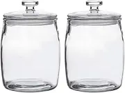 Ritayedet 1/2 Gallon Glass Jars with Lid, Wide Mouth Cookie Jars Set of 2, Apothecary Jars for Candy, Glass Canisters for Kitchen Storage and Laundry Organization