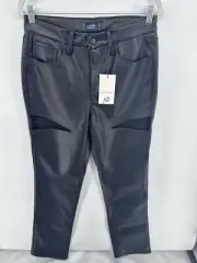 Citizens of Humanity Lilah High-Rise Recycled Leather Bootcut Pants Sz 32 Black