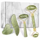 4-Pcs Jade Roller & Gua Sha Set, Facial Roller Massager with Gua Sha Scraping To