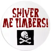 Shiver Me Timbers Pirate - Circle Sticker Decal 3 Inch - Skull Crossbones