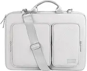LJWDYS Laptop Shoulder Bag, 360° Protective Side Open Messenger Bag Briefcase with 3 Zipper Pockets