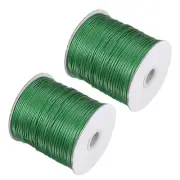 2pcs Beading Thread Bracelet Weave Craft Cord 1.5mm 158M/Roll, Medium Green