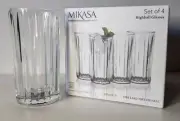 Brand New Mikasa "Beverly" Fine Lead Free Crystal Set Of 4 Highball Glasses