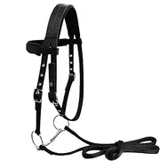Horse Training Bridle,with 3 Adjustable Buckles Thicken Plated Halters for Training | Equestrian Training Throat and Chin Leading Halters