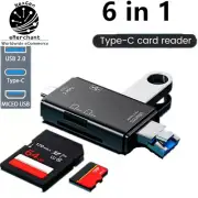 6 in 1 Otg Type C Card Reader Usb 2.0 TF Mirco SD Smart Memory Flash Drive Adapt