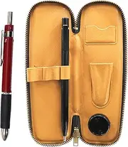 2 Pack Zippered Compact Pen Case Ultra Fine Retractable Eraser Black and Triangle 3 Bar Set Red SER15B-TR3M-R-2