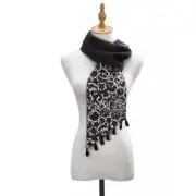 Demdaco Black and White Pull Through Scarf Super Soft Abstract Design NWT