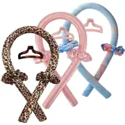 Heatless Curling Rod Headband No Heat Silky Ribbon Rod Roller Curls & Clip