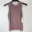 Bishop + Young Paulina Suede Tank Top Small Mauve Mixed Media Career Minimalist