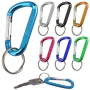 3 Pc Aluminum Carabiner Clip Small D-Ring Snap Lock Hook Key Chain Colors 2-3/8"
