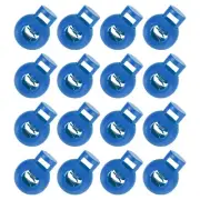 50Pcs 8mm Plastic Cord Locks Single Hole Spring Toggle Stopper, Blue