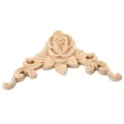 Wood Carving Corner Onlay Rose Applique Furniture Door Wall Decal Décor 8*8cm