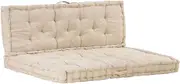 VRAXO Pallet Floor Cushions 2 pcs Cotton Beige -14.19KG,3053637